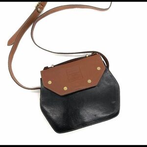 Nina Ricci Paris Black & Tan Crossbody Bag